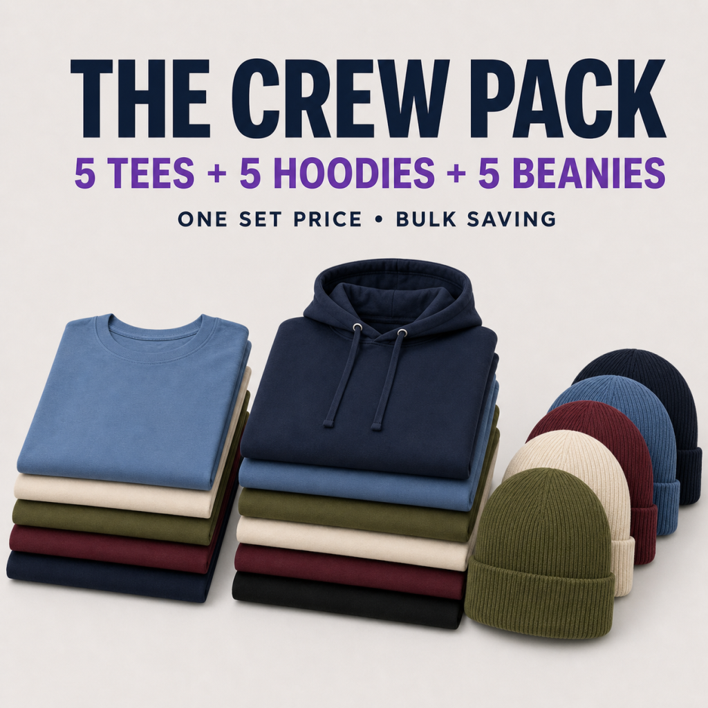 A four garment crew pack